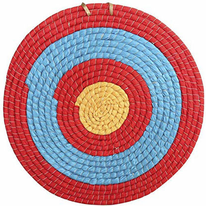 Picture of 20 Inches Antique Archery Target for Backyard, Traditional Handmade Straw Bow Arrow Targets for Youth Outdoor Hunting Shooting Practice (3-Layers)