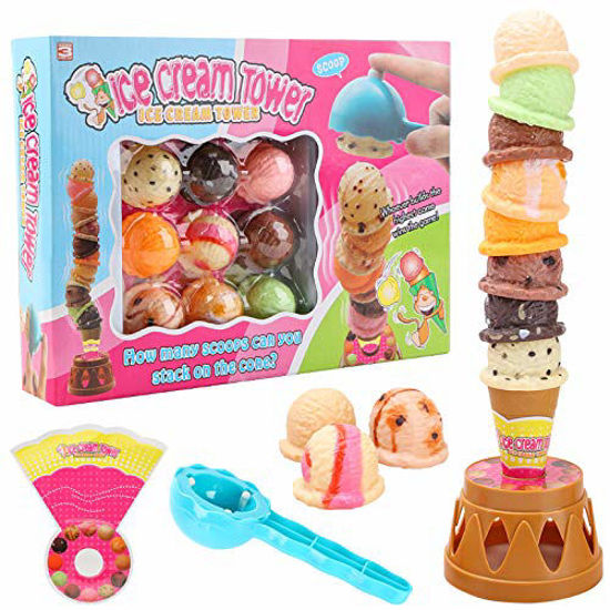 GetUSCart MCPINKY Ice Cream Game, Ice Cream Cone Playset Sweet Treats