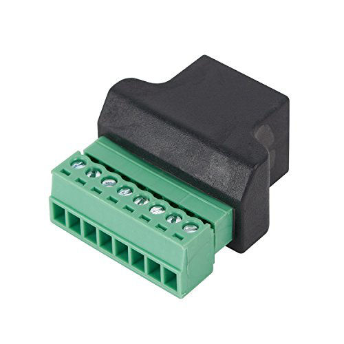 RJ45 Coupler Female To 8 Pin Screw Terminal - Cat7 Cat6 Cat5e Ethernet Adapter For CCTV DVR Systems
