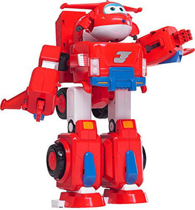 Picture of Super Wings - 5" Transforming Jett's Super Robot Airplane Toys Vehicle Action Figure | Plane to Robot | Preschool Toy for 3 4 5 Year Old Boys and Girls | Birthday Gifts for Kids | Lights and Sounds