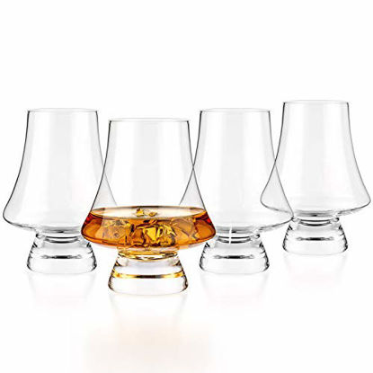 Picture of Luxbe - Bourbon Whisky Crystal Glass Snifter, Set of 4 - Narrow Rim Tasting Glasses - Handcrafted - Good for Cognac Brandy Scotch - 9-ounce/260ml