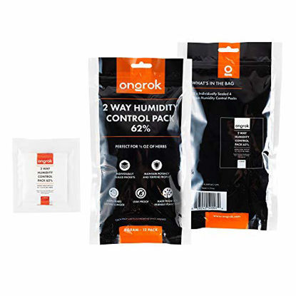 Picture of ONGROK 4 Gram, 2 Way Humidity Control Packets, 62% RH, 12 Pack, Each Pack Good for up to 1/2 oz