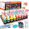 Picture of Fabric Paint Set, Shuttle Art 45 Colors 3D Permanent Paint with Brushes Palette Fabric Pen Fabric Sheet Stencils, Glow in The Dark, Glitter,Metallic Colors for Textile Fabric T-shirt Jeans Glass
