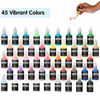 Picture of Fabric Paint Set, Shuttle Art 45 Colors 3D Permanent Paint with Brushes Palette Fabric Pen Fabric Sheet Stencils, Glow in The Dark, Glitter,Metallic Colors for Textile Fabric T-shirt Jeans Glass