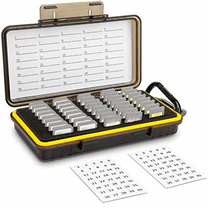 Picture of 40 Slots Durable Memory Card Case Holder Organizer Keeper Water-Resistant Protector for SD SDHC SDXC Cfexpress Type A Camera Memory Card for Sony PSV PS Vita for Nintendo Switch Game Cards Storage