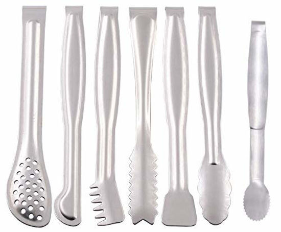 Picture of HINMAY Small Serving Tongs Set 6-Inch Appetizer Tongs Stainless Steel Mini Tongs, Set of 6