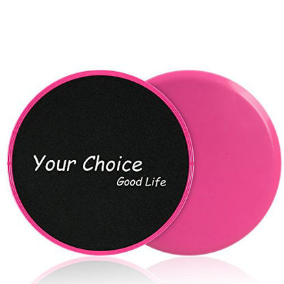 Picture of Your Choice Sliders Fitness Exercise Core Gliders Gliding Discs Fitness Equipment for Full Body Workout Compact for Travel or Home, Color Pink Set of 2