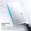 Picture of KYOKU Samurai Series - 7" Cleaver Knife - Full Tang - Japanese High Carbon Steel Kitchen Knives - Pakkawood Handle with Mosaic Pin - with Sheath & Case