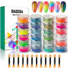 Picture of DAGEDA 24 Color Pigment Nail Powder, Colorful Iridescent Glitter Ultrafine Luminous Pearlescent High-Gloss Halo Powder, Nails Pigments Dust 3D DIY Nail Art Decoration