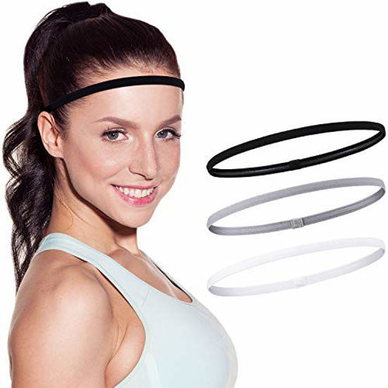 GetUSCart 3 Pieces Thin Non slip Elastic Sport Headbands Mini