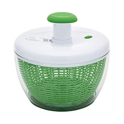 Picture of Farberware Easy to use pro Pump Spinner with Bowl, Colander and Built in draining System for Fresh, Crisp, Clean Salad and Produce, Large 6.6 quart, Green
