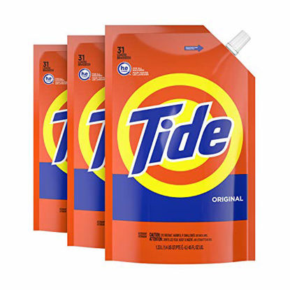 Picture of Tide Liquid Laundry Detergent Soap Pouches, High Efficiency (HE), Original Scent, 93 Total Loads (Pack of 3)