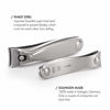 Picture of GERMANIKURE Nail Clippers Set in Gray Leather Case - Ethically Made in Solingen Germany, FINOX Stainless Steel Tools - Professional Quality Manicure & Pedicure Kit