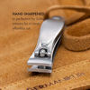 Picture of GERMANIKURE Nail Clippers Set in Gray Leather Case - Ethically Made in Solingen Germany, FINOX Stainless Steel Tools - Professional Quality Manicure & Pedicure Kit