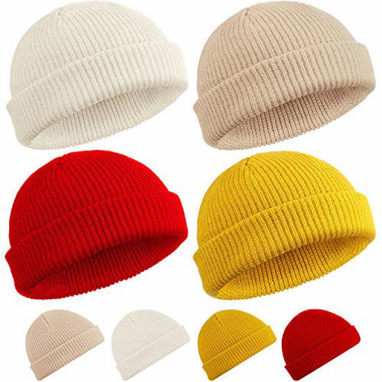 SATINIOR Trawler Beanie Watch Hat Roll-up Edge Skullcap Fisherman Beanie  for Men