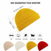 Picture of SATINIOR 4 Pieces Trawler Beanie Watch Hat Roll up Edge Skullcap Fisherman Beanie Unisex (White, Beige, Red, Yellow)