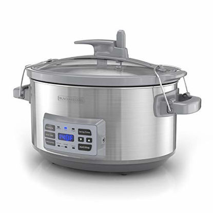 Picture of BLACK+DECKER SCD7007SSD 7-Quart Digital Slow Cooker with Temperature Probe + Precision Sous-Vide, Capacity, Stainless Steel