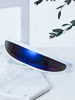 Picture of 4 Pairs Futuristic Narrow Cyclops Sunglasses Robot Space Costume Sunglasses Futuristic Color Mirrored Lens Sunglasses for Adults Kids (3 White 1 Black Frame)