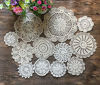 Picture of MINDPLUS Set of 12 Hand Crochet Doilies Cotton Crocheted Lace Doilies 4-10 Inches Round Beige (12pcs beige)