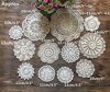 Picture of MINDPLUS Set of 12 Hand Crochet Doilies Cotton Crocheted Lace Doilies 4-10 Inches Round Beige (12pcs beige)