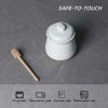 Picture of LEETOYI Porcelain Honey Jar with Lid and Honey Stick,Ceramic Honey pot,12oz (White)