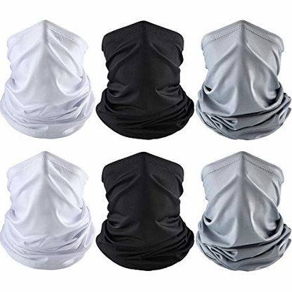Picture of 6 Pieces Summer UV Protection Face Clothing Neck Gaiter Scarf Sunscreen Breathable Bandana