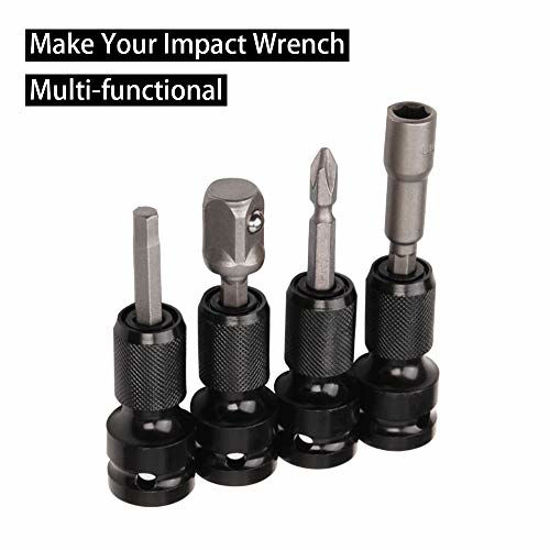 GetUSCart Wolfride 2Pcs Square Drive Hex Female Socket Adapter Impact