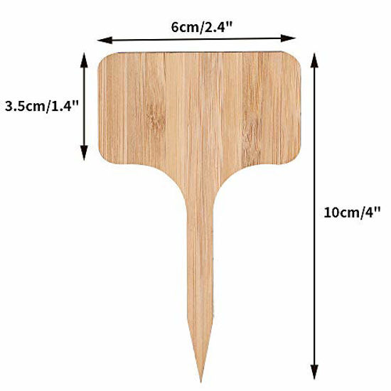 GetUSCart 60 Pcs Bamboo Plant Labels,Garden Plant Labels Sticks,TType