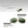 Picture of SUNGAIT Ultra Lightweight Rectangular Polarized Sunglasses UV400 Protection (Gold Frame Green Lens, 62) Metal Frame 2458 JKMLV