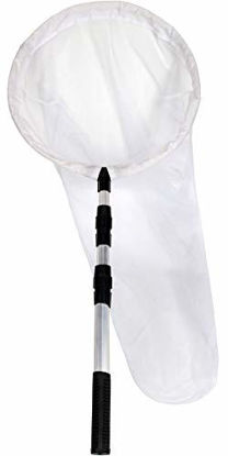 Picture of RESTCLOUD Large Insect and Butterfly Net Bug Catching Net Bird Net with 14" Ring, 32" Net Depth, Handle Extends to 36 Inches (14" Ring, 36" Handle)