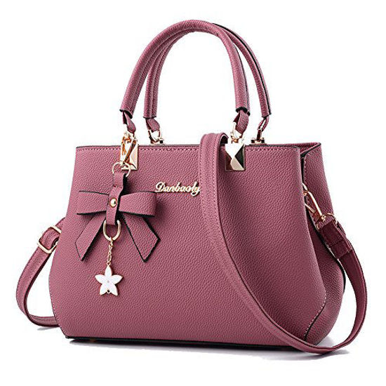 Picture of 2E-youth Designer Purses and Handbags for Women Satchel Shoulder Bag Tote Top Handle Bag (6-dark pink)