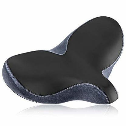 Picture of YLG Oversized Comfort Bike Seat Comfortable Replacement Bike Saddle Memory Foam Soft Bike Saddle Waterproof Universal Fit Bicycle Seat for Women Men (a-Outdoor Bike Seat)