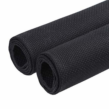 Picture of Caydo 2 Pieces 14 Count Classic Reserve Aida Cloth Cross Stitch Cloth, 25 by 18-Inch Big Size, Black