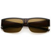 Picture of zeroUV - Large Wide Arms Semi Rimless Polarized Lens Rectangle Sunglasses 65mm (Brown/Brown)
