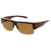 Picture of zeroUV - Large Wide Arms Semi Rimless Polarized Lens Rectangle Sunglasses 65mm (Brown/Brown)
