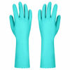 Picture of Reusable Dishwashing Cleaning Gloves with Latex free, Cotton lining ,Kitchen Gloves 2 Pairs (Purple+Blue, Medium)
