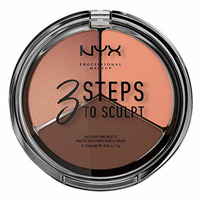 Picture of NYX PROFESSIONAL MAKEUP 3 Steps to Sculpt, Face Sculpting Contour Palette - Deep