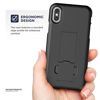 Picture of Encased iPhone X Belt Clip Case [DuraClip] Slim Fit Holster Shell Combo (w/Rubberized Grip Finish) for Apple iPhone Xs - 2017/2018 Release (Smooth Black)