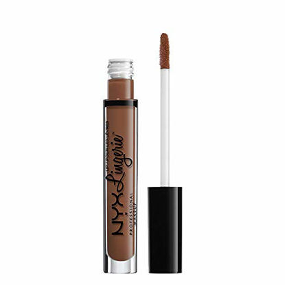 Picture of NYX PROFESSIONAL MAKEUP Lip Lingerie Matte Liquid Lipstick - Beauty Mark, Chocolate Brown
