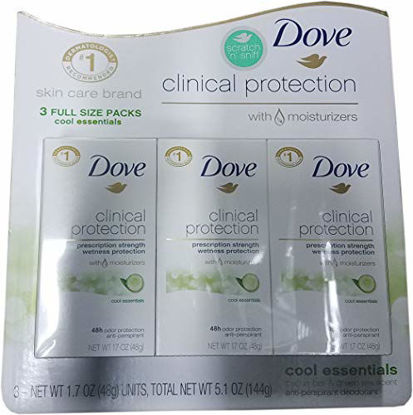 Picture of Dove Clinical Protection Cool Essentials Anti-perspirant Deodorant, 1.7 Fl Oz Pack of 3