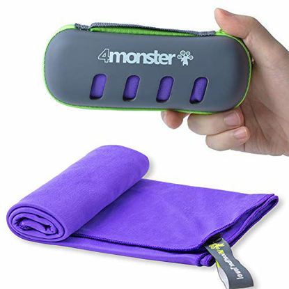 Picture of 4Monster Microfiber Towel, Travel Towel, Camping Towel,Small Size 15.7¡Á31.5'', Fast Drying, Soft Light Weight,Suitable for Gym, Beach, Swimming, Backpacking and More