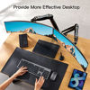 Picture of HUANUO Dual Monitor Stand - Adjustable Spring Monitor Desk Mount Swivel Vesa Bracket with C Clamp, Grommet Mounting Base for 17 to 27 Inch Computer Screens - Each Arm Holds 4.4 to 14.3lbs