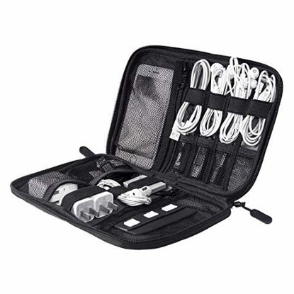 Picture of BAGSMART Electronic Organizer Small Travel Cable Organizer Bag for Hard Drives,Cables,USB, SD Card,Black