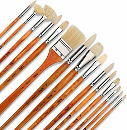 Picture of ARTIFY 15 pcs Professional Paint Brush Set Perfect for Oil Painting with a Free Carrying Box