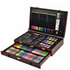 Picture of Sunnyglade 145 Piece Deluxe Art Set, Wooden Art Box & Drawing Kit with Crayons, Oil Pastels, Colored Pencils, Watercolor Cakes, Sketch Pencils, Paint Brush, Sharpener, Eraser, Color Chart (Cherry)