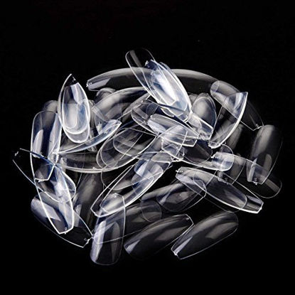 Picture of Makartt Coffin Nails 500pcs Medium Press on Nails Clear Ballerina Nails Full Cover Fake Nails for Nail Extension Acrylic Nails for Women Soak Off Nail Tips Coffin Shape False Nails 10 Sizes, A-01