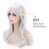 Picture of Akstore 28" 70cm Fashion Wigs Long Wavy Curly Hair Cosplay Wig & Wig Cap (Light Grey)