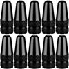 Picture of SAMIKIVA (10 Pack Bike Presta Valve Stem Caps, Chrome Anodized Aluminum, Use On Presta French Valves, Dust caps for MTB Road Racing Bicycle, Rocket Style (Black (10 Pack))