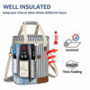 Picture of Tirrinia 6 Bottle Wine Cooler Bag - Insulated Padded Portable Versatile Wine Carrier Tote Bag for Travel, BYOB Restaurant, Wine Tasting, Party, Pecfect Gift for Wine Lover, Blue Stripe