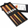 Picture of MFJUNS 5-Pairs Set of Chopsticks, Wood Chopsticks and Minimalism Japanese Chopsticks Gift Set